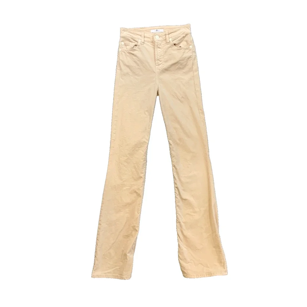 7 For All Mankind Jeans Womens 24 Cream Lisha Velvet Bootcut Stretch Pockets
